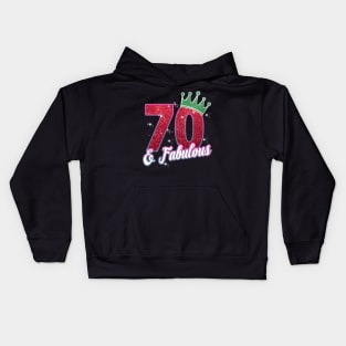 70 and Fabulous 70th Birthday Women Girls Diamond Crown Kids Hoodie